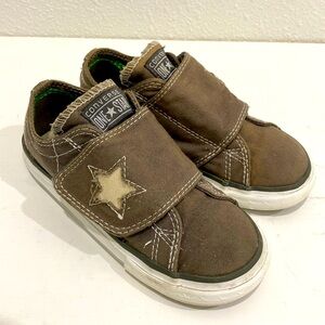Converse One Star Gray Hook and Loop Sneakers | Size 10 kids